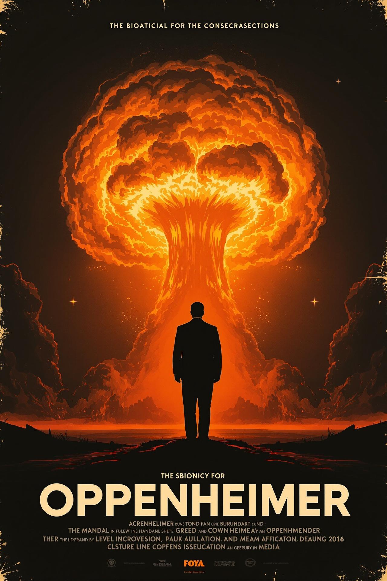 奥本海默 电影海报，传记、历史、剧情类型，2023年上映，评分8.9分